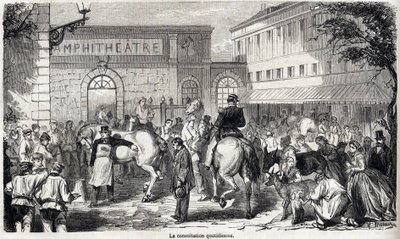 National Veterinary School of Alfort - Les grandes écoles de France - Veterinærskole i Maison Alfort i 1866 - Den daglige konsultation - Indgravering i "Le monde illustrious"" fra 1866 af French School