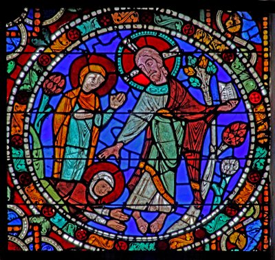 Passionsvinduet: Opstandelse - Tilsynekomst for Magdalene (w51) af French School