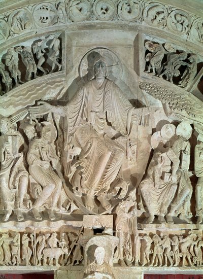Pinsen, fra centralportalens tympanon, ca. 1120 af French School