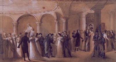 Peristilen ved Theatre Francais, ca. 1822 af French School