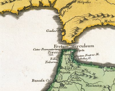The Pillars of Hercules (farve litho) af French School