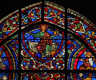 Vinduet Den fortabte søn: Kristus - Majestas Domini (w35) af French School