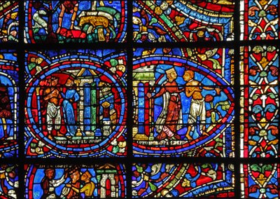 Vinduet The Prodigal Son: en kurtisane smider ham ud (w35) af French School