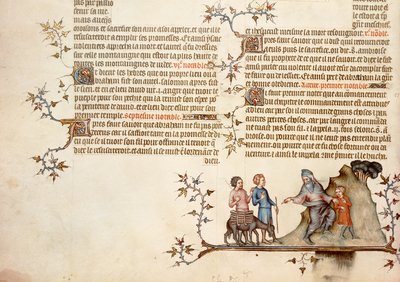 Isaacs offer, fra Bibelen om Jean de Sy, ca. 1355 af French School