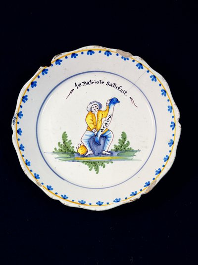 The Satisfied Patriot tallerken (keramik) af French School