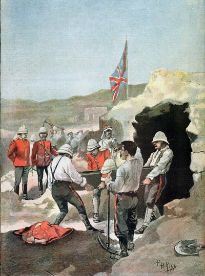 Sirdar Kitchener (1850-1916) kaster mahdiernes aske til vinden i Sudan, illustreret af PH.Ripp, september 1898 af French School