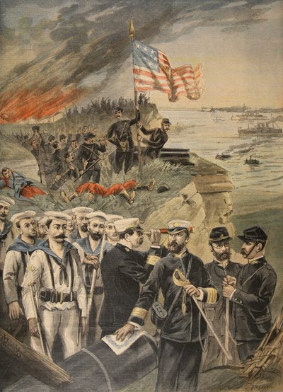 Den spanske amerikanske krig: landing ved Guantanamo, illustration fra Le Petit Journal: Supplement illustre, 1898 af French School