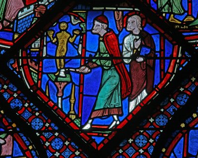The St James Window: Almogenes (Hermogines) ødelægger idolet (w5) af French School