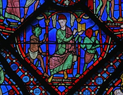 The St James Window: Almogines (Hermogines) rejser dæmoner op (w5) af French School