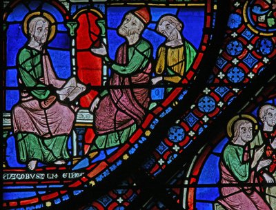 Das St. Jakobus Fenster: Almongenes wird bekehrt von French School