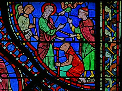 St James Window: helbreder en lammelse (w5) af French School