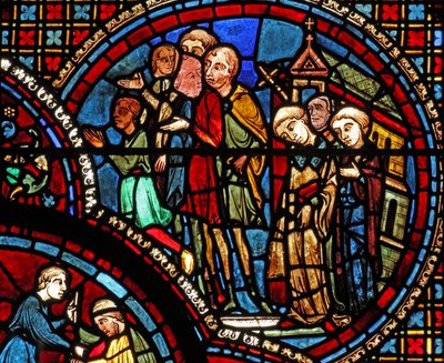 St Lubin-vinduet: en procession forlader en kirke (w45) af French School