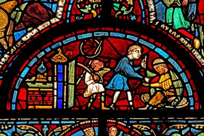 St Lubin-vinduet: donorer - vinmagere (w45) af French School