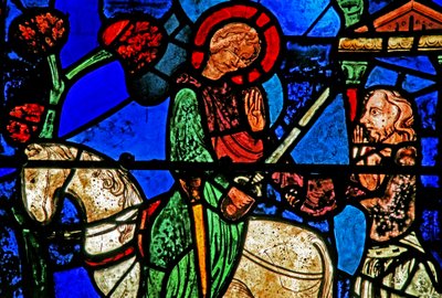 St Martin-vinduet: helgenen deler sin kappe (w20) af French School