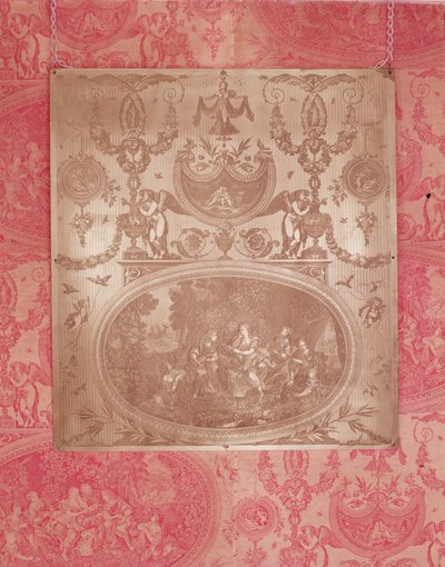 The Story of Telemachus, plade til tryk på Toile de Jouy stof (kobber) af French School
