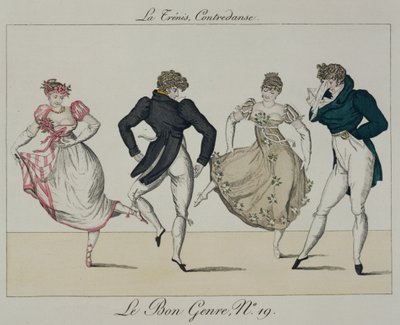 Trenis Quadrille, plade 19 fra Le Bon Genre, 1805 af French School