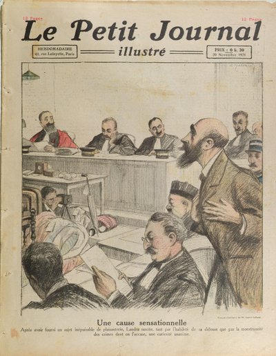 Retssagen mod Henri Desire Landru (1869-1922) fra Le Petit Journal, 20. november 1921 af French School