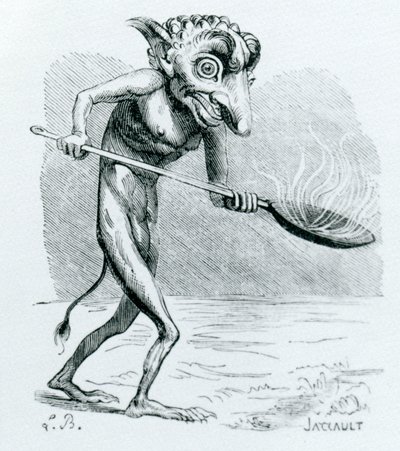 The Ukobach, illustration fra Dictionnaire Infernal af Jacques Albin Simon Collin de Plancy, 1818 af French School