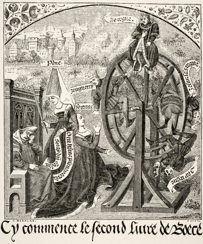 Lykkehjulet, fra videnskab og litteratur i middelalderen af Paul Lacroix (1806-84) udgivet London 1878 af French School