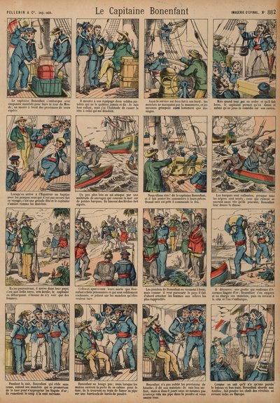 Kaptajn Bonenfants eventyr (farvet gravering) af French School