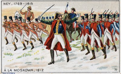 De væbnede af Napoleon og general Michel Ney (1769-1815) (Marechal Ney) klar til at vinde slaget ved Moskova (også slaget ved Borodino) i Rusland af French School