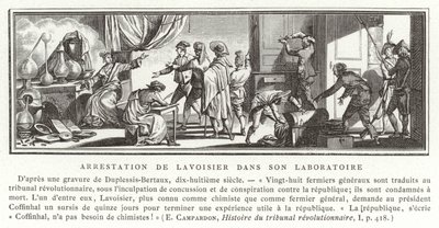 Anholdelsen af Antoine Lavoisier i hans laboratorium, 1794 af French School