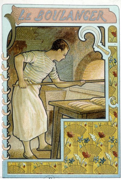 Bageren ved sin ovn - Chromo. af French School