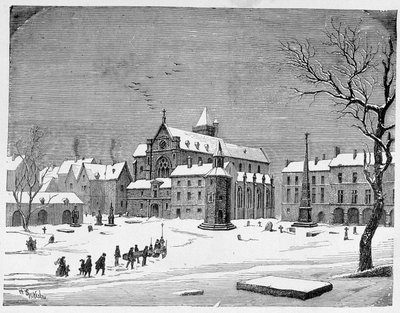 Kirken på de uskyldiges kirkegård i 1445 - i "Paris gennem århundrederne" af H. Gourdon de Kenouillac af French School