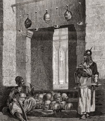 Døråbningen til moskeen El Assaneyn i Kairo, Egypten, fra "L"Univers Illustré", 1866 af French School