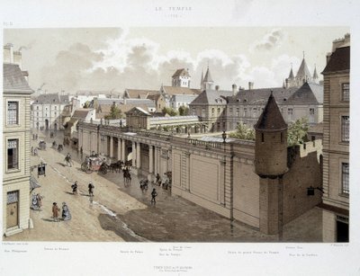 Indgangen til Palais i 1770 - i "Paris gennem tiderne: templet og rue Royale", slutningen af det 19. århundrede af French School