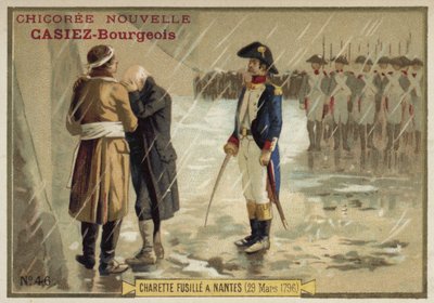 Henrettelsen af den royalistiske general Francois de Charette, Nantes, 29. marts 1796 af French School
