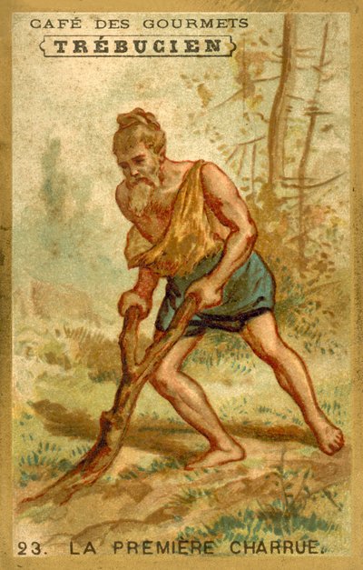 Den første plov (chromolitho) af French School