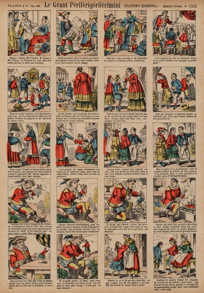 Den gigantiske Periferigerilerimini (farvet gravering) af French School