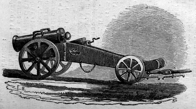 Den østrigske hærs haubits brugt under slaget ved Buffalora-broen (Italien) under Risorgimento i 1859. Indgravering i "" Le Monde Illustré"" nr. 114 af 18. juni 1859. af French School