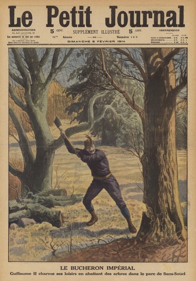 Den kejserlige skovhugger (farve litho) af French School