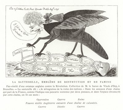 Græshoppen, emblem på ødelæggelse og hungersnød af French School