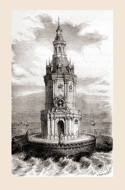 Det originale Cordouan-fyrtårn fra det 17. århundrede, nær mundingen af Gironde-mundingen i Frankrig, fra 