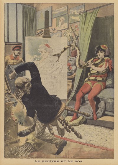 Maleren og boa constrictor (farve litho) af French School