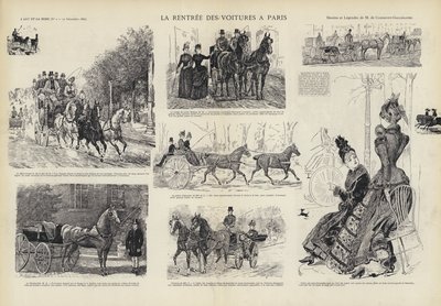 Vognenes tilbagevenden til Paris (litho) af French School