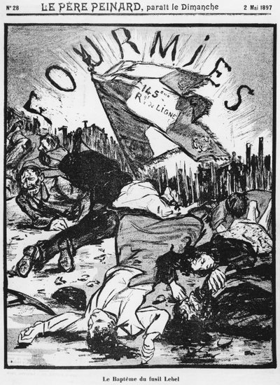 Shooting of Fourmies, illustration fra Le Pere Peinard, 2. maj 1897 af French School