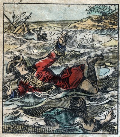 Lemuel Gullivers forlis. Illustration til "" Gulliver