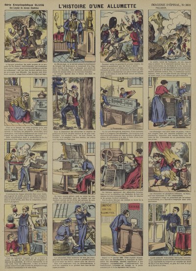 Historien om en tændstik (farve litho) af French School
