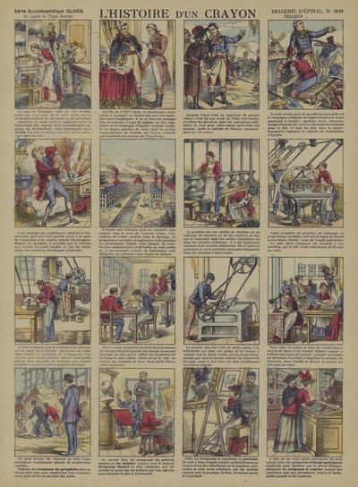 Historien om en blyant (farve litho) af French School