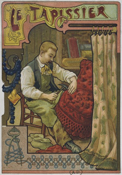 Tapetsereren, ca.1900 af French School