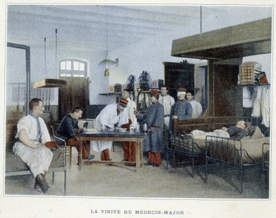 Besøget af lægen major - i "" Album militaire"" - infanteri: intern tjeneste af French School