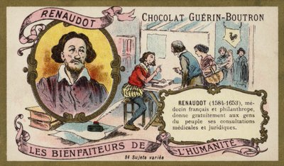 Theophraste Renaudot, fransk læge og filantrop (chromolitho) af French School