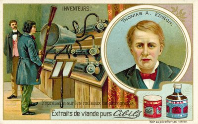 Thomas A Edison, opfinder - optager en fonograf af French School