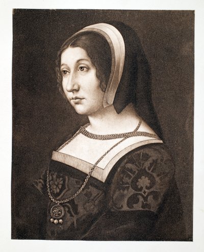 Troede at være Margaret Tudor, datter af Henry VII, Queen of Scotland, ca. 1520 Century, pub. 1902 af French School
