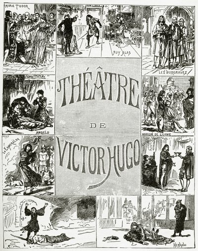 Victor Hugos teater, 1800-tallet (bw-gravering) af French School