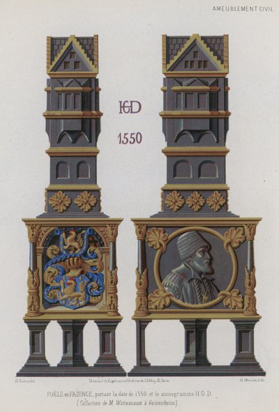 Kakkelovn fra 1550 af French School